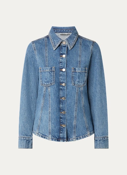 My Essential Wardrobe Agnes spijkerjas met borstzakken - voorkant indigo