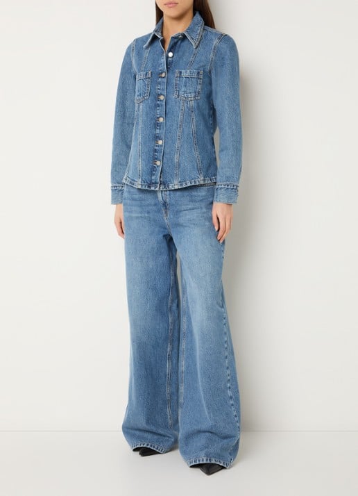 My Essential Wardrobe Agnes spijkerjas met borstzakken - voorkant 2 indigo