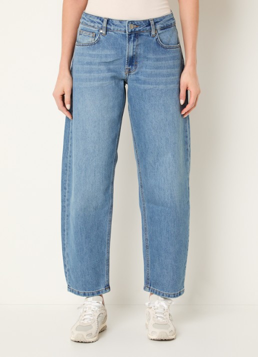 My Essential Wardrobe Baloom high waist balloon fit jeans met medium wassing