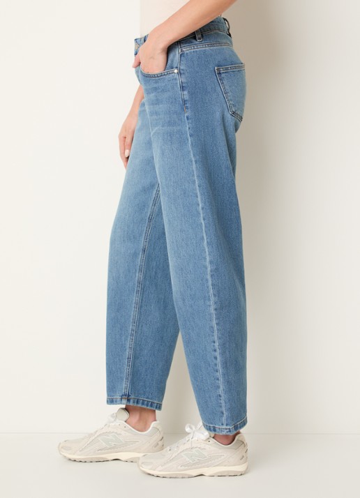 My Essential Wardrobe Baloom high waist balloon fit jeans met medium wassing - detail 4 indigo