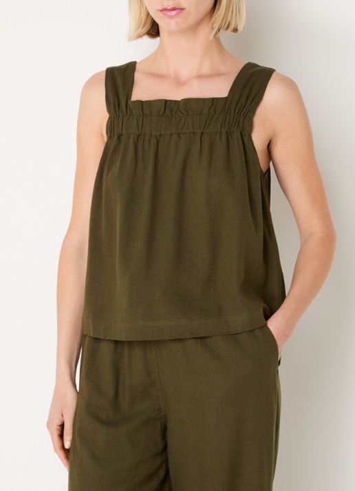 My Essential Wardrobe Dias mouwloze top in linnenblend