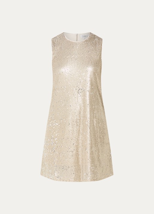 My Essential Wardrobe Edna mini jurk met pailletten - voorkant 3 goud