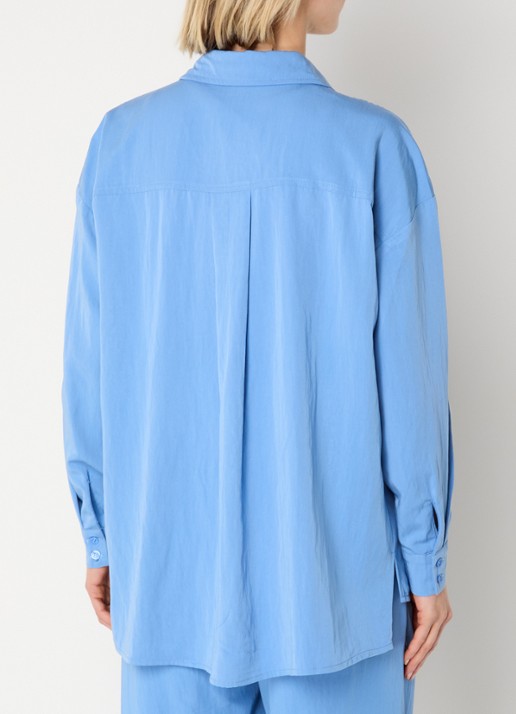 My Essential Wardrobe Gilda blouse met kraag - achterkant 4 blauw