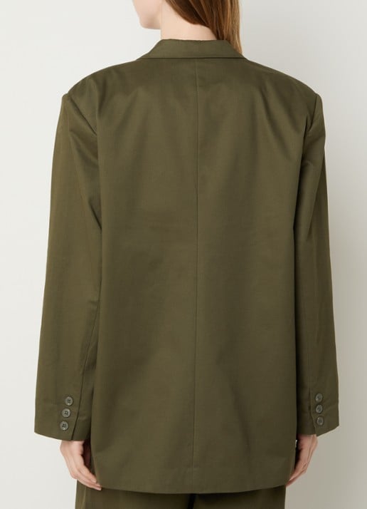 My Essential Wardrobe Gisva blazer met klepzakken - achterkant 4 olijfgroen