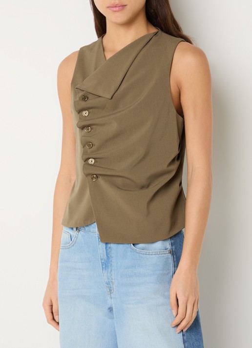 My Essential Wardrobe Hace gilet met asymmetrische hals en plooidetail