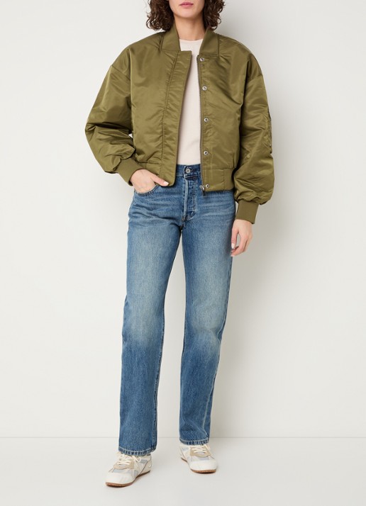 My Essential Wardrobe Helga bomberjack met ritszakken - voorkant 2 legergroen