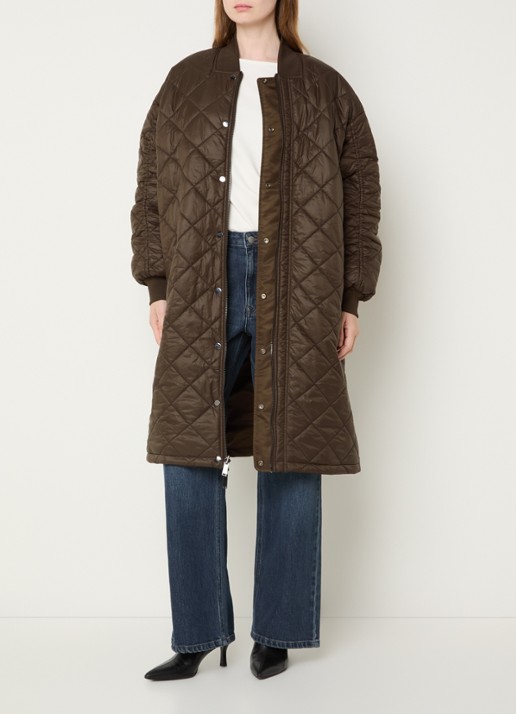 My Essential Wardrobe Helga parka met klepzakken - voorkant 4 bruin