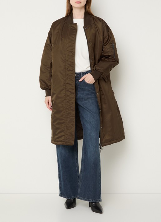 My Essential Wardrobe Helga parka met klepzakken - voorkant 5 bruin