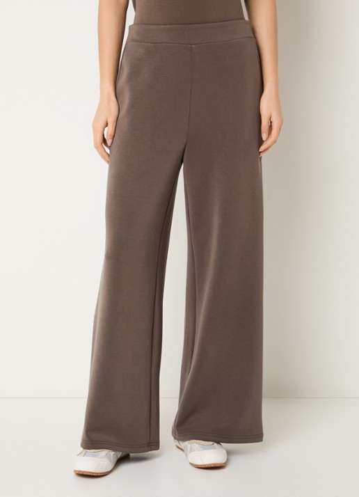 My Essential Wardrobe Helle high waist wide fit broek van travelstof