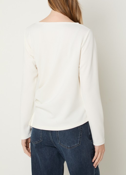 My Essential Wardrobe Helle top met plooidetail - achterkant wit