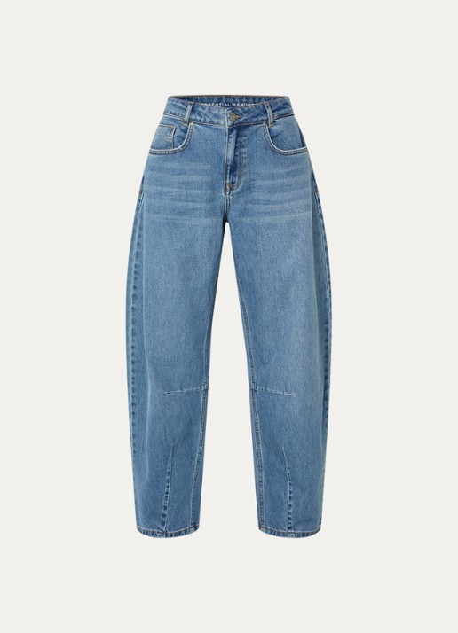 My Essential Wardrobe Hottie balloon jeans met medium wassing - voorkant 3 indigo