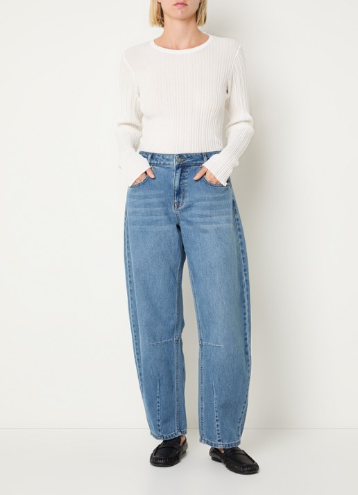 My Essential Wardrobe Hottie balloon jeans met medium wassing - voorkant 4 indigo