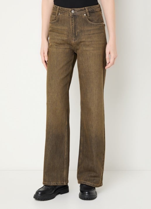 My Essential Wardrobe Louis high waist wide leg jeans met gekleurde wassing