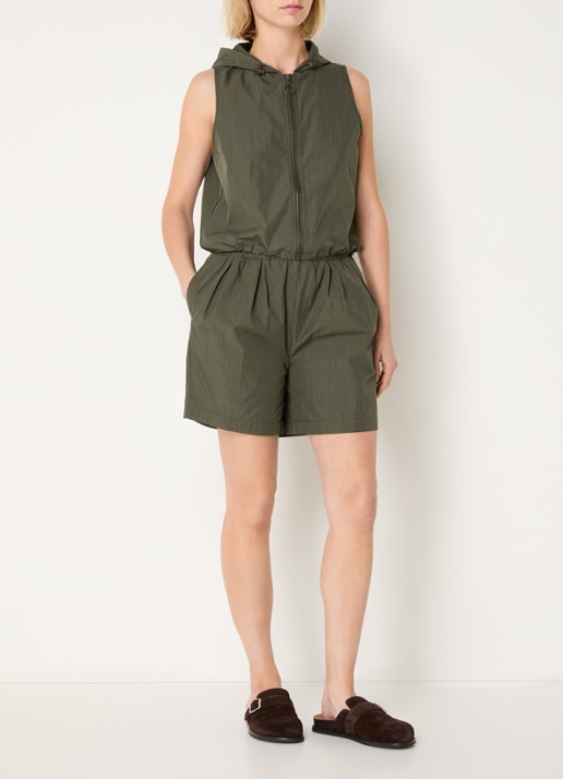 My Essential Wardrobe Mulla gilet met capuchon  - voorkant 3 donkergroen