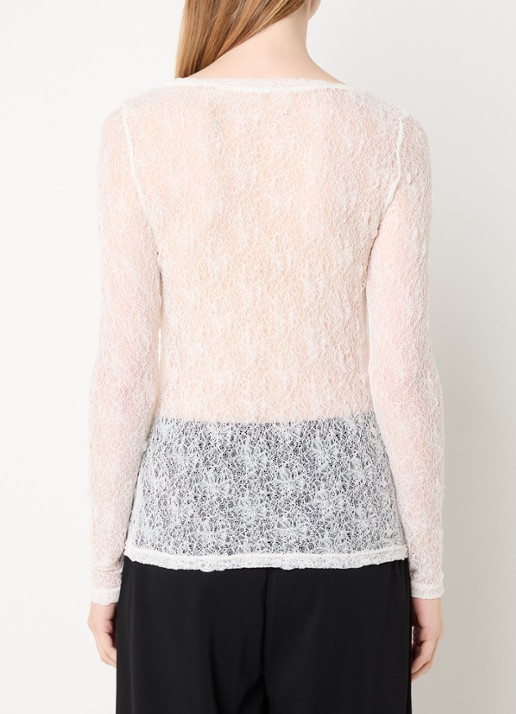 My Essential Wardrobe Rita top met opengewerkt dessin - achterkant 4 gebroken wit