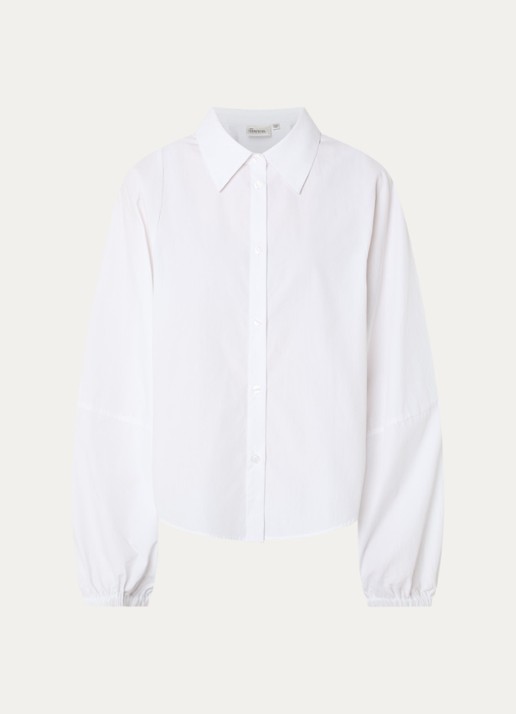 My Essential Wardrobe Sunna blouse met ballonmouw - voorkant wit