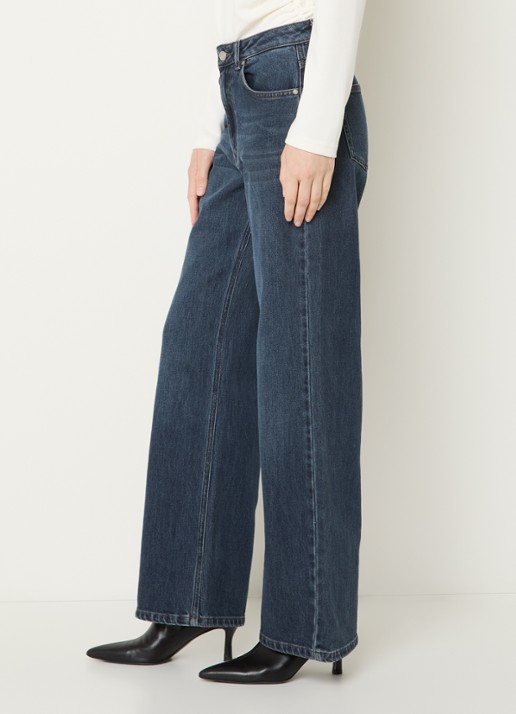 My Essential Wardrobe The Louis 139 high waist loose fit jeans met donkere wassing - detail 2 indigo