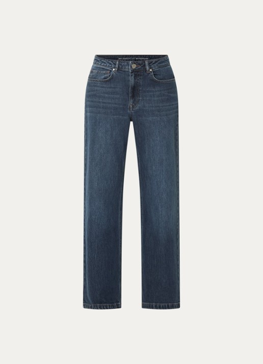 My Essential Wardrobe The Louis 139 high waist loose fit jeans met donkere wassing - voorkant 3 indigo