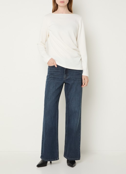 My Essential Wardrobe The Louis 139 high waist loose fit jeans met donkere wassing - voorkant 4 indigo