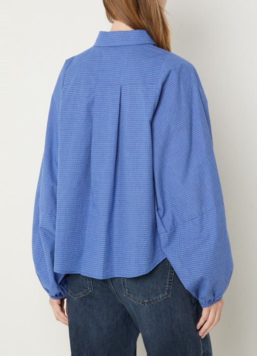 My Essential Wardrobe Wilse blouse met ballonmouw - achterkant 2 blauw