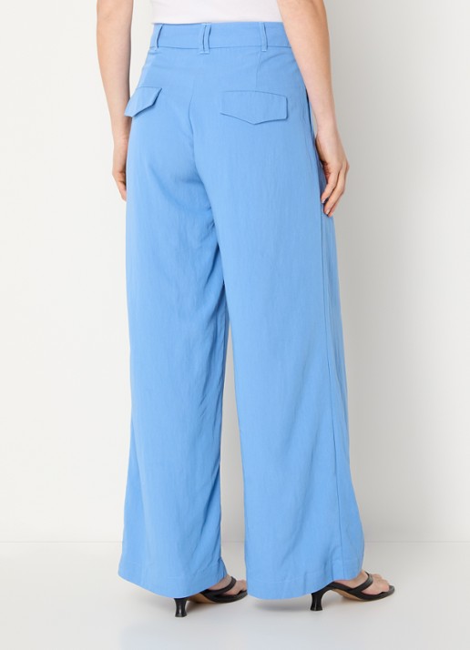 My Essential Wardrobe Zoe high waist wide fit pantalon - achterkant blauw