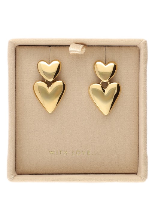 My Jewellery 2 Hearts oorstekers - detail 4 goud