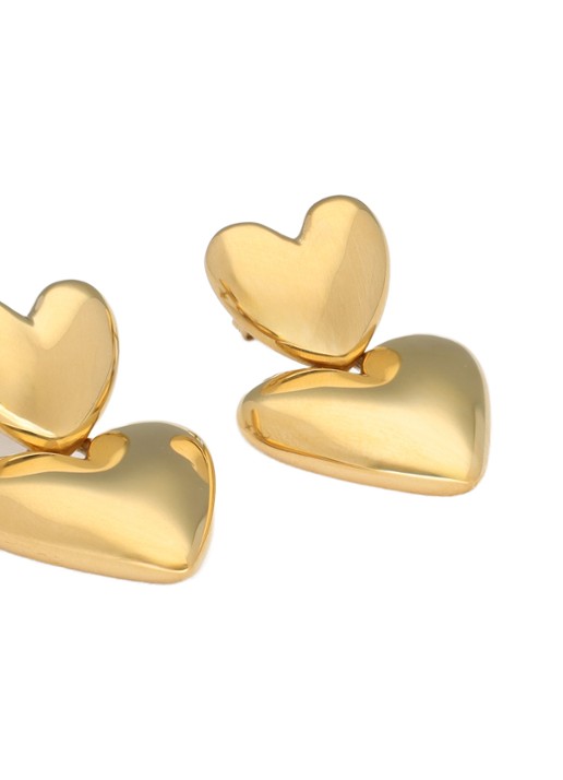My Jewellery 2 Hearts oorstekers - detail 5 goud