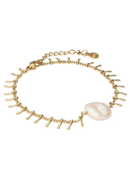 My Jewellery Armband met zoetwaterparel - detail 4 goud