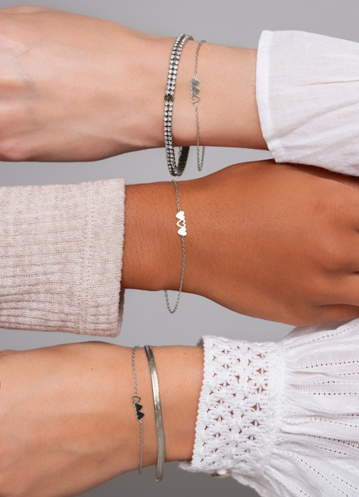 My Jewellery Armbanden set van 3 - voorkant 3 zilver