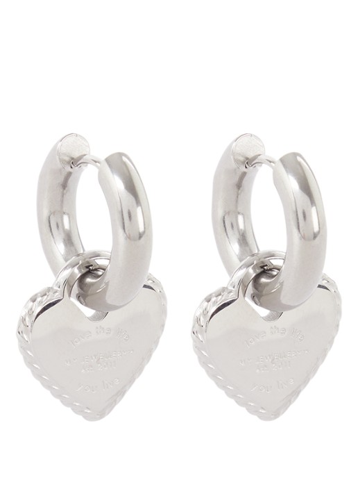 My Jewellery Candy oorringen met hanger - voorkant 2 zilver