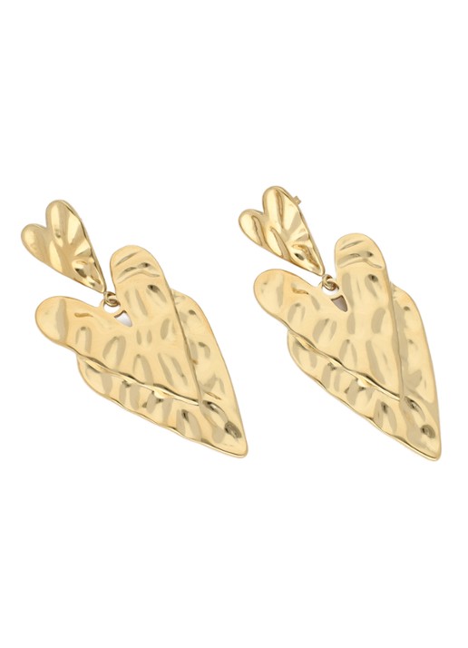 My Jewellery Hammered Hearts oorstekers - achterkant 3 goud