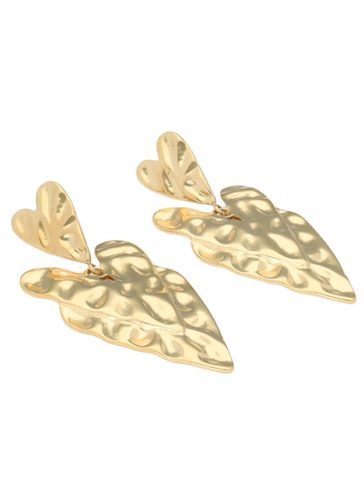 My Jewellery Hammered Hearts oorstekers - detail goud