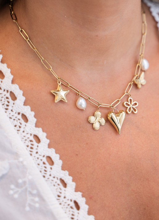 My Jewellery Ketting met hangers - voorkant 2 goud