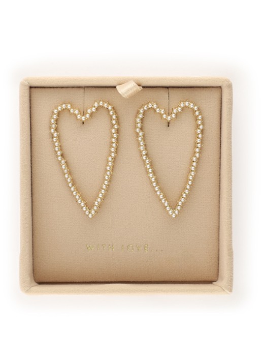 My Jewellery Open hearts oorstekers met imitatieparels - detail 2 goud