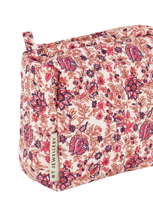 My Jewellery Toilettas met bloemenprint - detail 4 roze