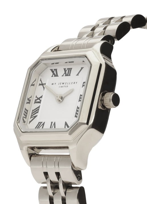 My Jewellery Vintage horloge  - achterkant zilver  -  mj11014-1500