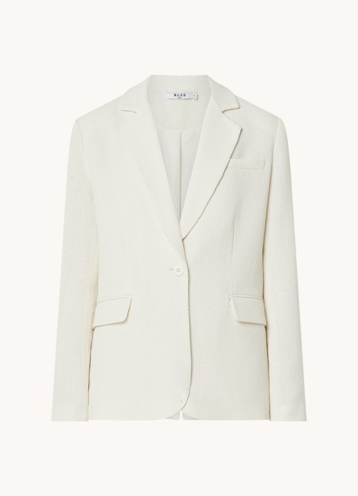 NA-KD Blazer met klepzakken en structuur - voorkant gebroken wit