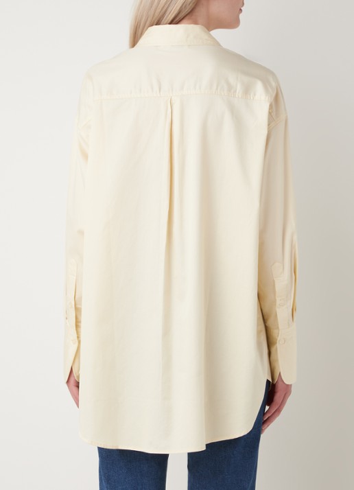 NA-KD Oversized blouse met borstzak - achterkant lichtgeel
