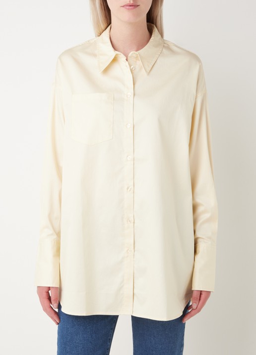 NA-KD Oversized blouse met borstzak - detail 4 lichtgeel