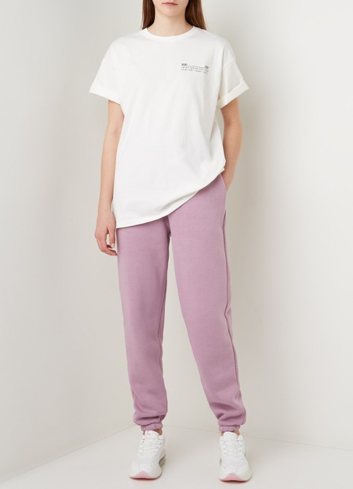 NA-KD Oversized T-shirt met tekstprint - voorkant 4 wit