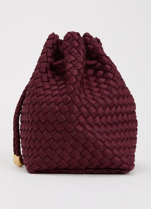 Naghedi Gramercy Medium crossbodytas met gevlochten detail - detail 2 bordeauxrood