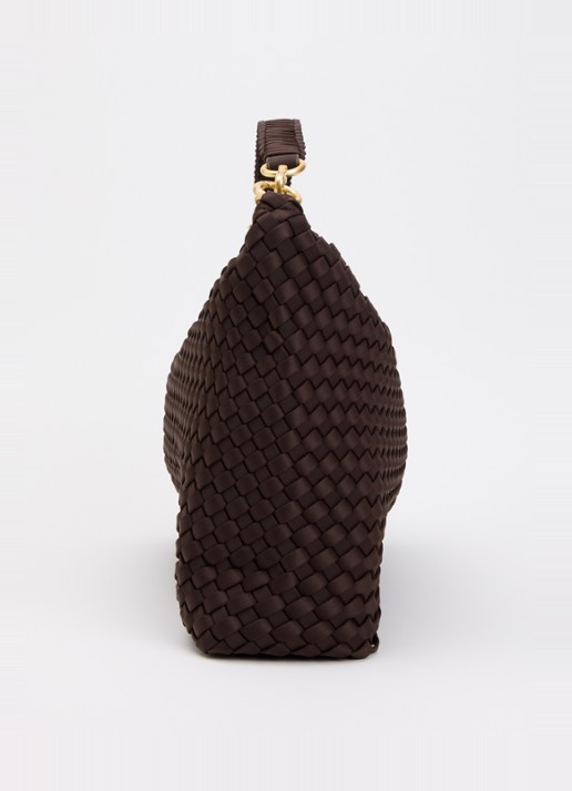 Naghedi Porto Medium Half Moon schoudertas met afneembare schouderriem  - detail 3 chocoladebruin