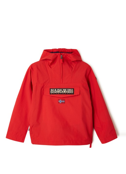 Napapijri Rainforest anorak met klepzak en waterafstotende coating  - voorkant 2 rood