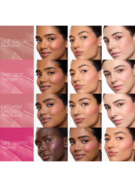 NARS Insatiable Liquid Blush - vloeibare blush - detail 5 girl happy