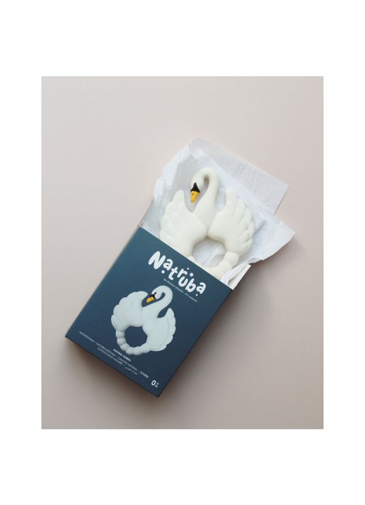 Natruba Bijtring zwaan - voorkant 2 gebroken wit