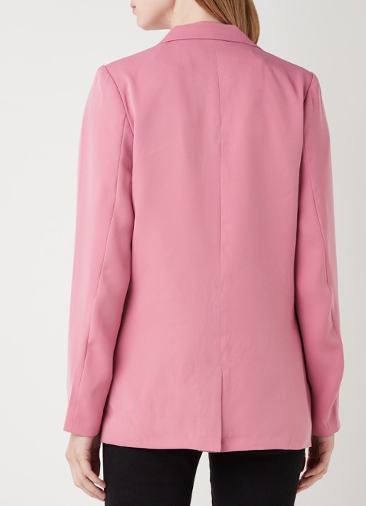 Neo Noir Andy longline blazer met paspelzak - achterkant roze