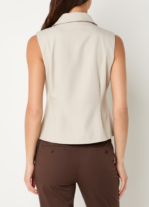 Neo Noir Annabella gilet met ritssluiting - achterkant beige