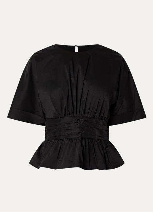 Neo Noir Annegret tuniek met ronde hals - voorkant zwart