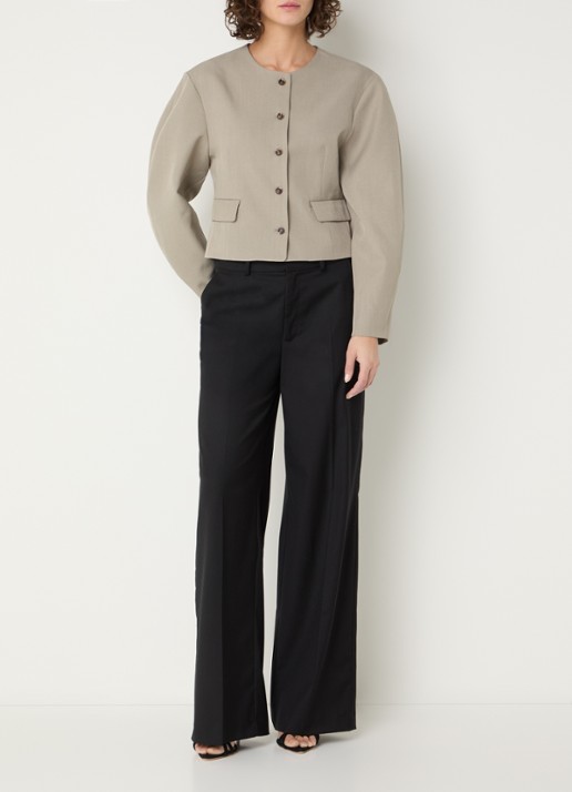 Neo Noir Aranti blazer met klepzakken - voorkant 2 grijs