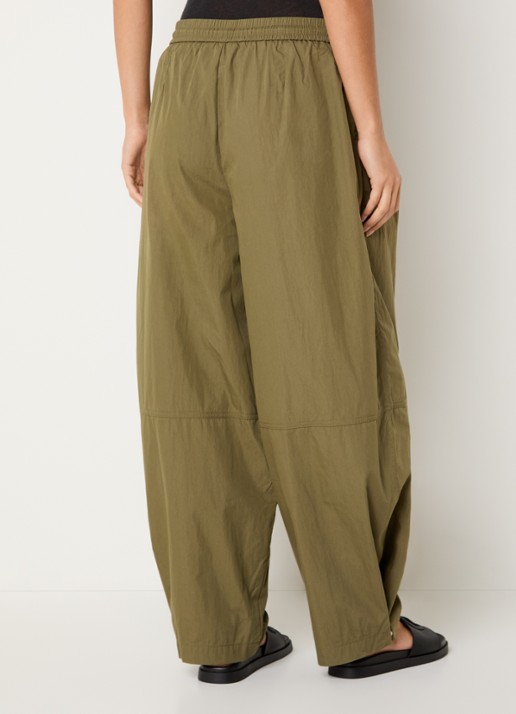 Neo Noir Bernie high waist wide fit broek met steekzakken - achterkant 2 legergroen